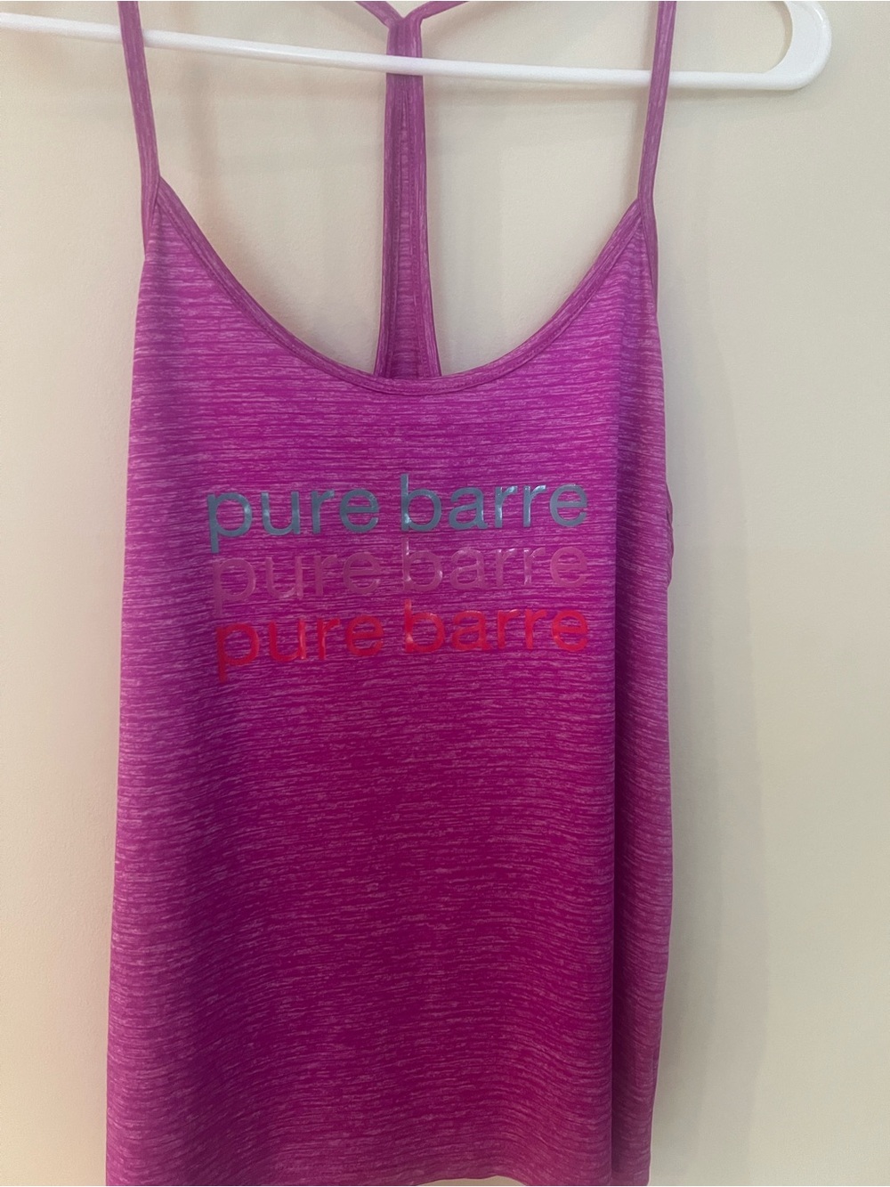 Pure Barre Vibrant Fuschia Heather Racerback Tank